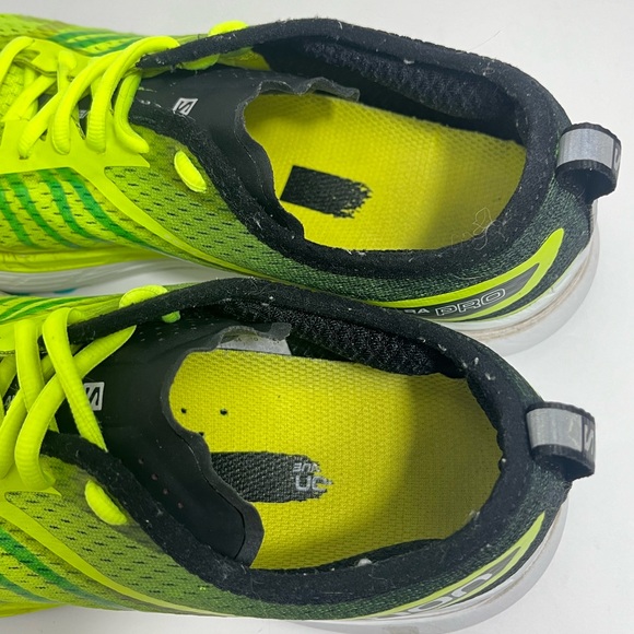 SALOMON SONIC RA PRO Men Running Shoes 10 Yellow Green Neon - Picture 7 of 11